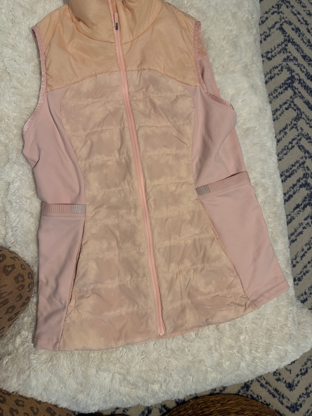 Light Pink Quilted Zip-Up Vest